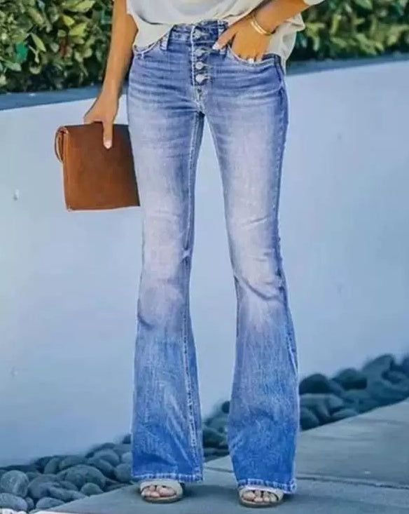 Women's Printed Polyester Jeans