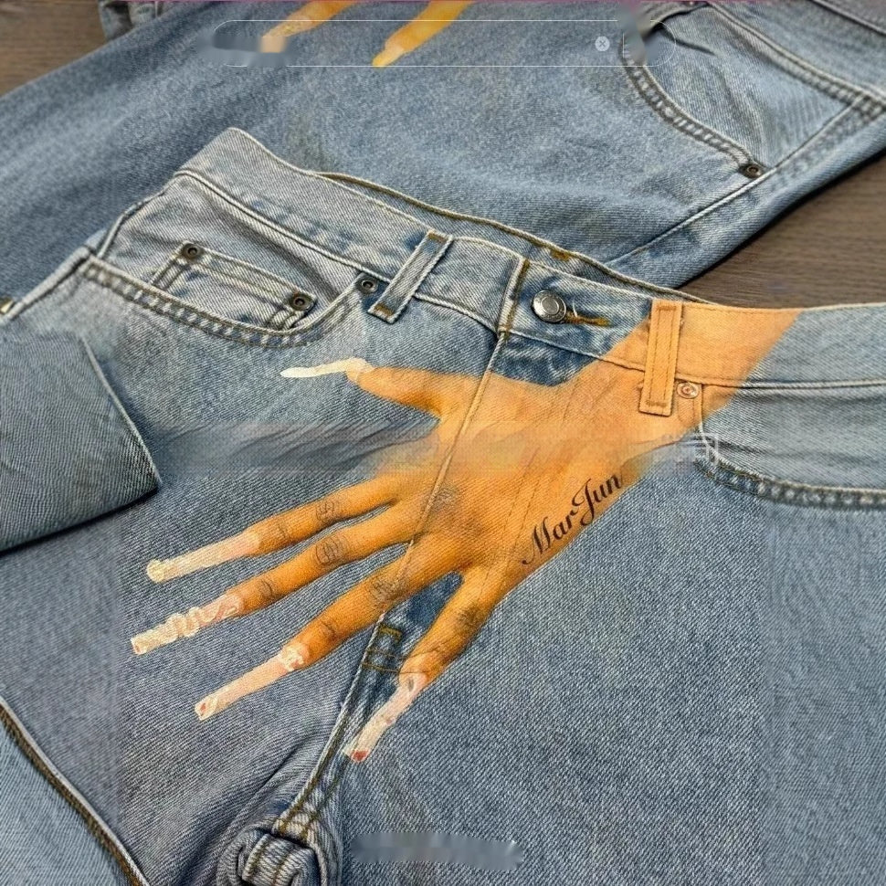 Printed Fashion Jeans Personalized Fingers