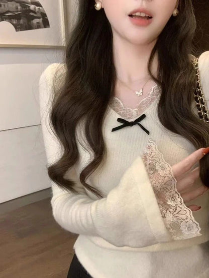 Women's Fashion Slim Fit Lace Long Sleeve