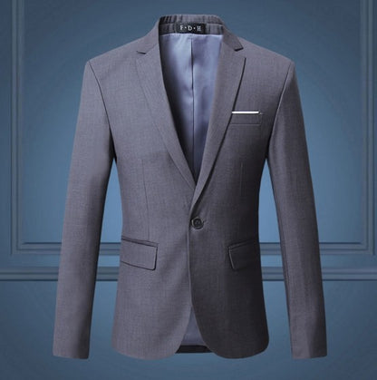 Spring And Autumn Solid Color Casual One Button Men's Small Suit