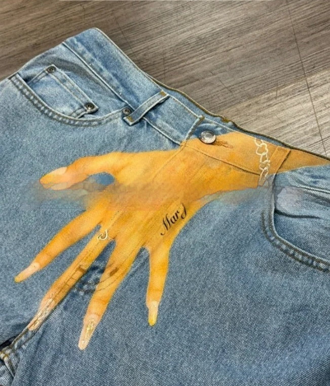 Printed Fashion Jeans Personalized Fingers