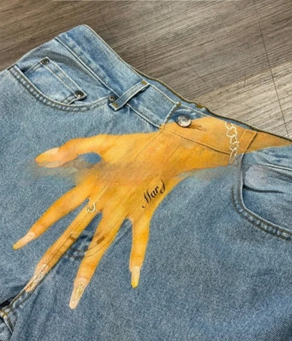 Printed Fashion Jeans Personalized Fingers