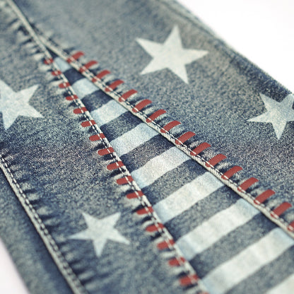 Vintage Star Pattern Jeans Forbidden Platform