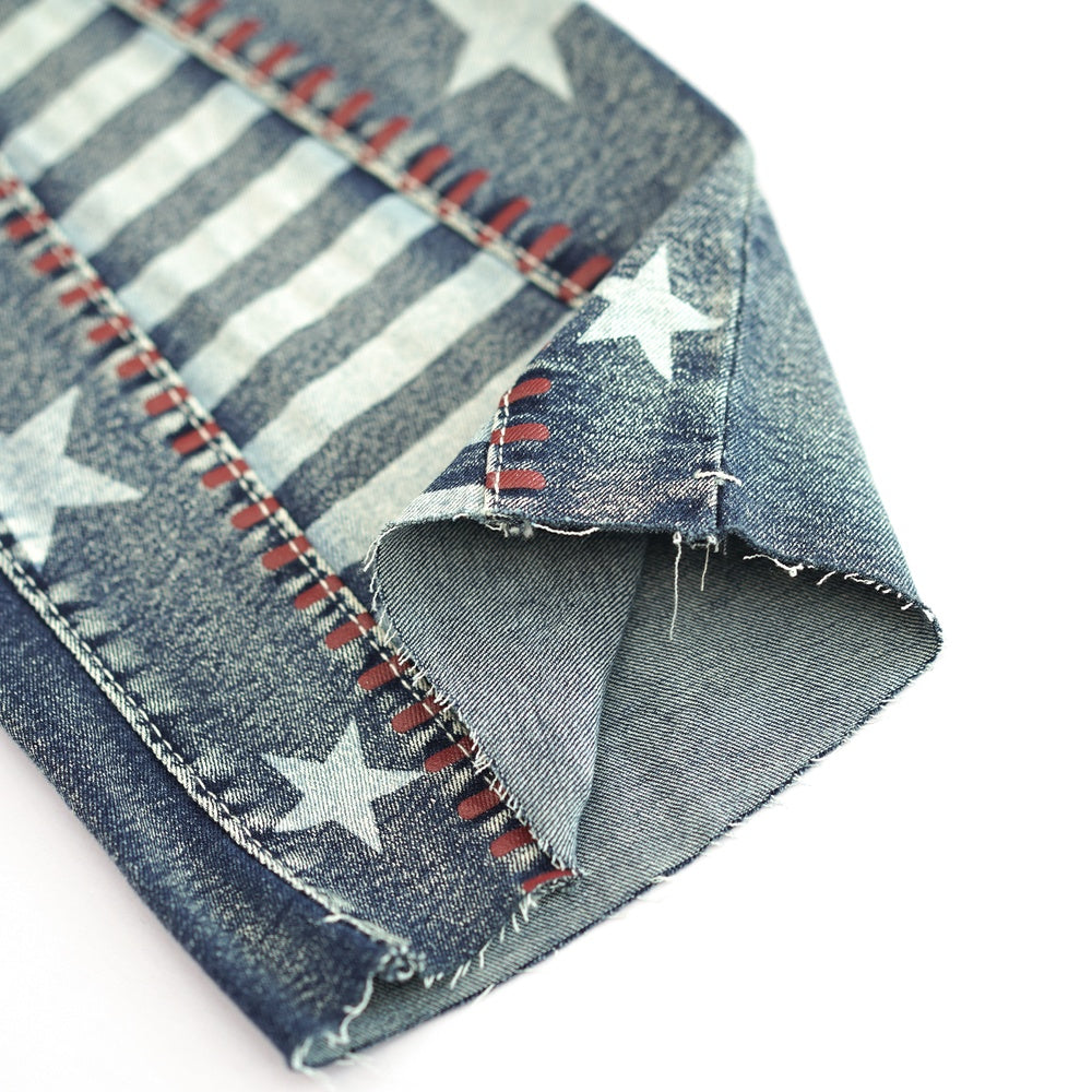 Vintage Star Pattern Jeans Forbidden Platform