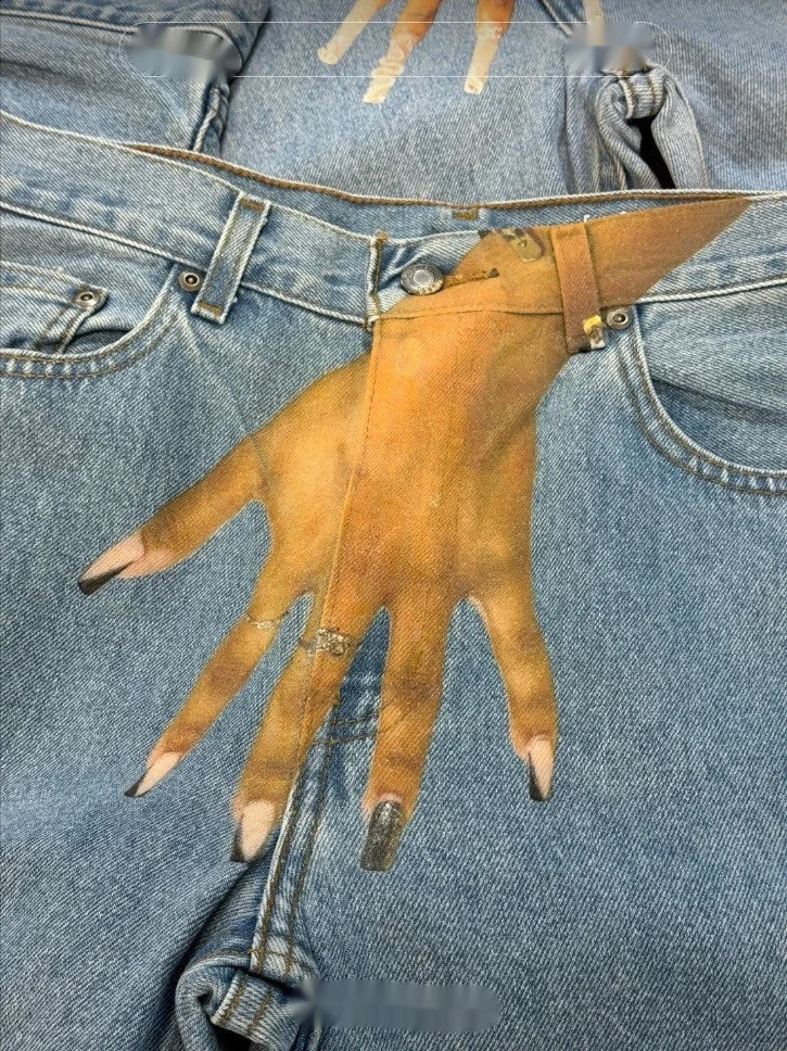 Printed Fashion Jeans Personalized Fingers