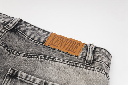 Heavy Industry Distressed Washed Jeans Male Irregular