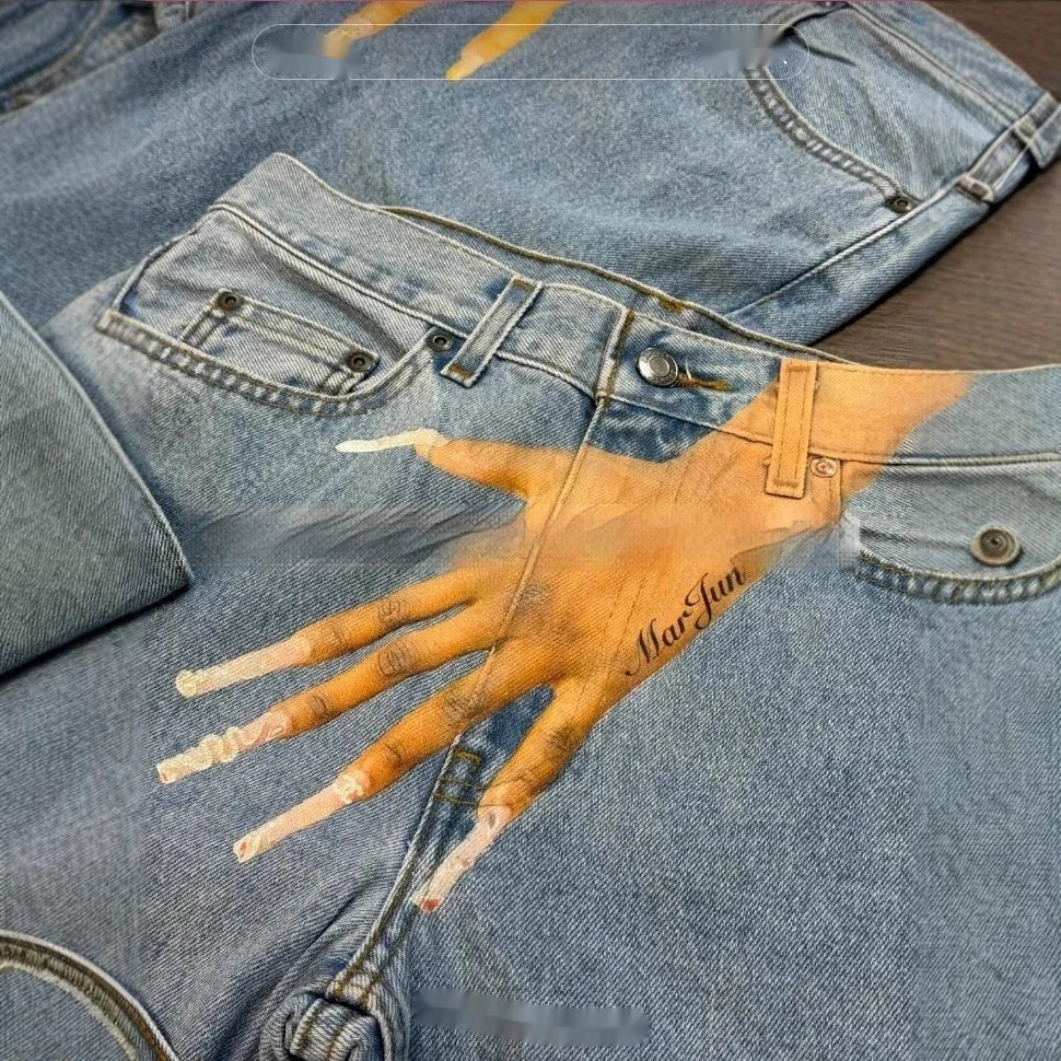 Printed Fashion Jeans Personalized Fingers