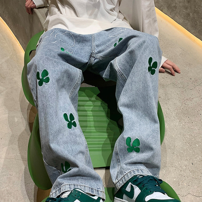 Men's High Street Embroidered Jeans